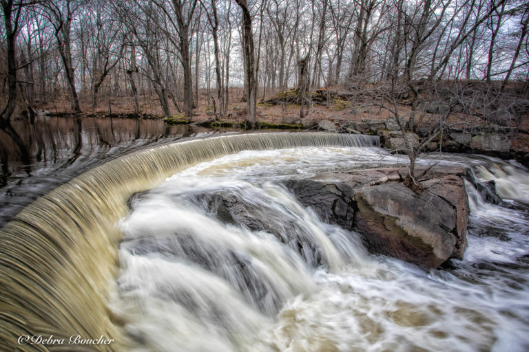 Ten Mile River Waterfall at Hunt's Mills. Photo by Debra Boucher, Blackstone Heritage Corridor Photography Ambassador.